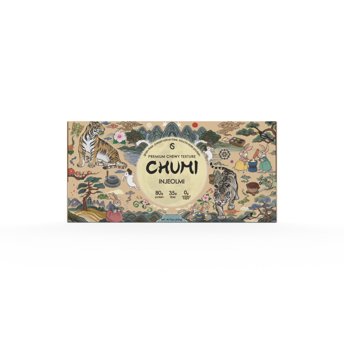 Injeolmi Chumi box, 15 pieces, Korean folk-art packaging