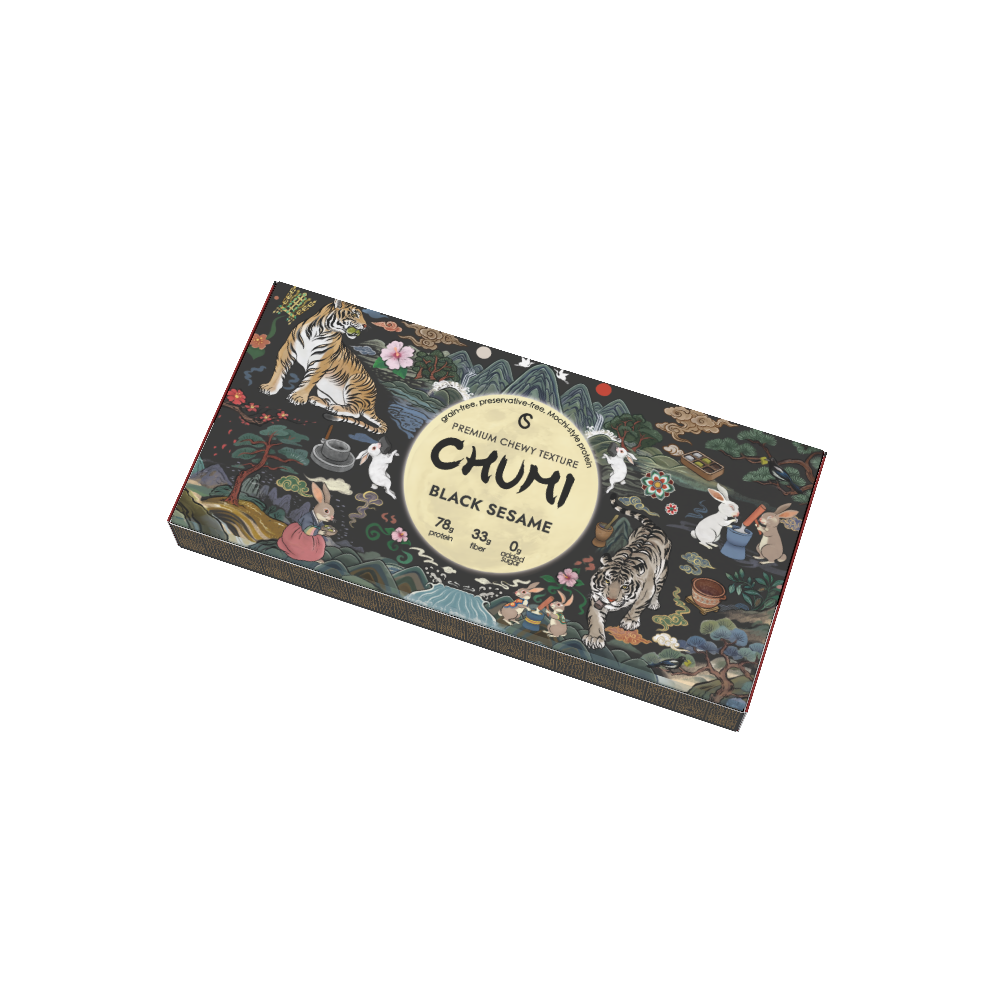 Black Sesame Chumi: Chewy Protein & Fiber Snack